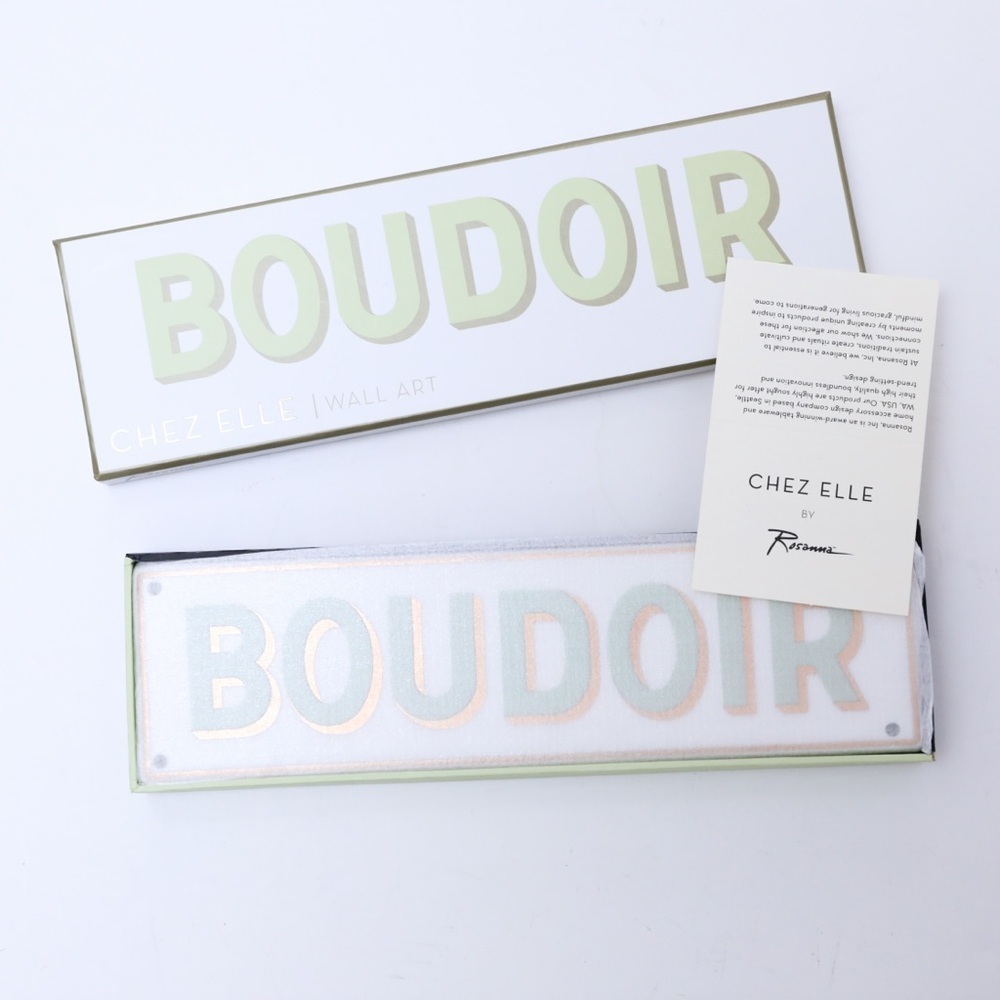 Rosanne Chez Elle Boudoir Text decorative porcelain plaque French European new